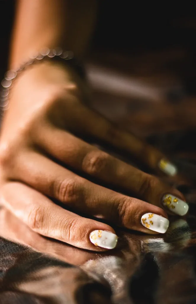 White and grey marble acrylic nails