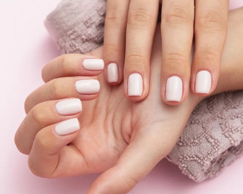 Square acrylic nails with pastel nail polish